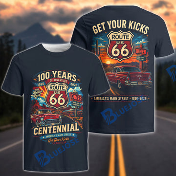 BlueJose Route 66 Centennial 2026 “America’s Main Street” T-Shirt