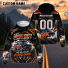 BlueJose Horsepower Is My Language The Road Is My Playground Vintage Personalized Hot Rod Car 3D Zip Windbreaker Jacket – Custom Name & Number