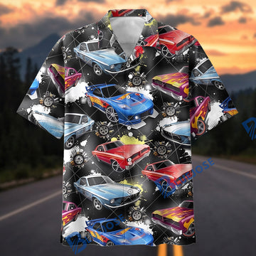 BlueJose Personalized Car Hot Wheels Classic Muscle Cars All Over Print Hawaiian Shirt