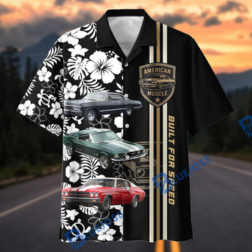 BlueJose Personalized Car American Muscle "Built For Speed" Car Hawaiian Shirt