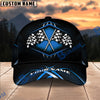Racing Checkered Flag Personalized Name Cap – Red Metallic Honeycomb Custom Classic Baseball Cap