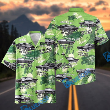 BlueJose Personalized 1970 Mercury Cougar Classic Muscle Car Aloha Shirt
