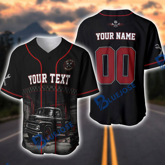BlueJose Vintage Pickup Truck Custom Garage 3D Baseball Jersey