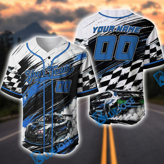 BlueJose Personalized Drift Racing Car 3D Baseball Jersey