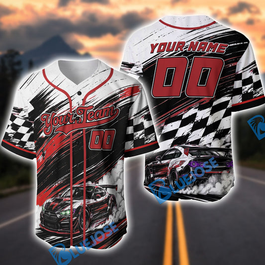BlueJose Personalized Drift Racing Car 3D Baseball Jersey