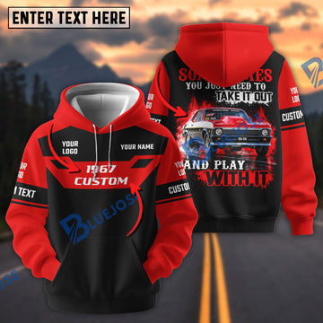 BlueJose Take It Out & Play - Personalized Classic Car Photo 3D Hoodie (8 Colors)