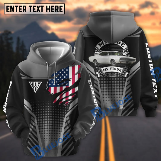 BlueJose Personalized Classic Car My Ride My Pride American Flag 3D Hoodie