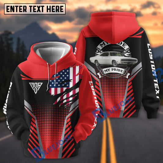 BlueJose Personalized Classic Car My Ride My Pride American Flag 3D Hoodie
