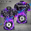 BlueJose Billiards Ball 8 Fire Rays Of Light Texture Personalized Name Shirt (6 Colors)