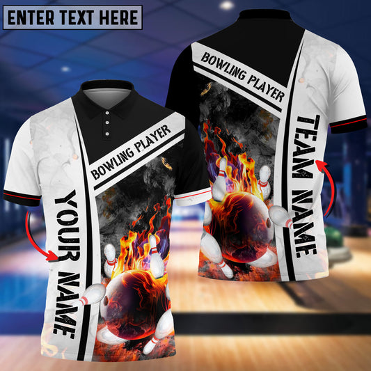 BlueJose Bowling And Pins Bowling Player Pattern Multicolor Customized Name 3D Shirt, Personalized Shirts For Bowling Players
