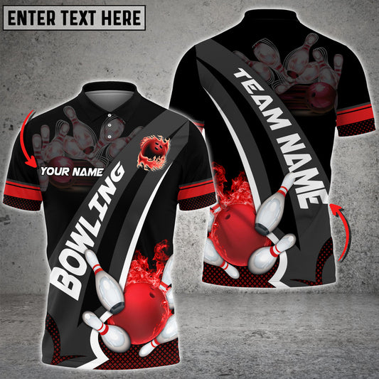BlueJose Bowling And Pins Plame Premium Multicolor Option, Personalized Name 3D Shirt Personalized Shirts For Bowling Players