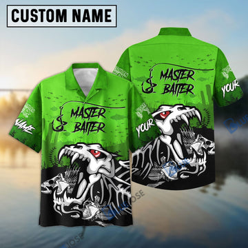 BlueJose Master Baiter Green Custom Name 3D Shirt
