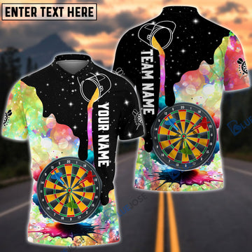 BlueJose Rainbow Color DartBoard Personalized Name, Team Name Shirt