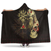 VikingStyle Hooded Blanket - Viking Owl Skull Blood Gold Style Hooded Blanket A94