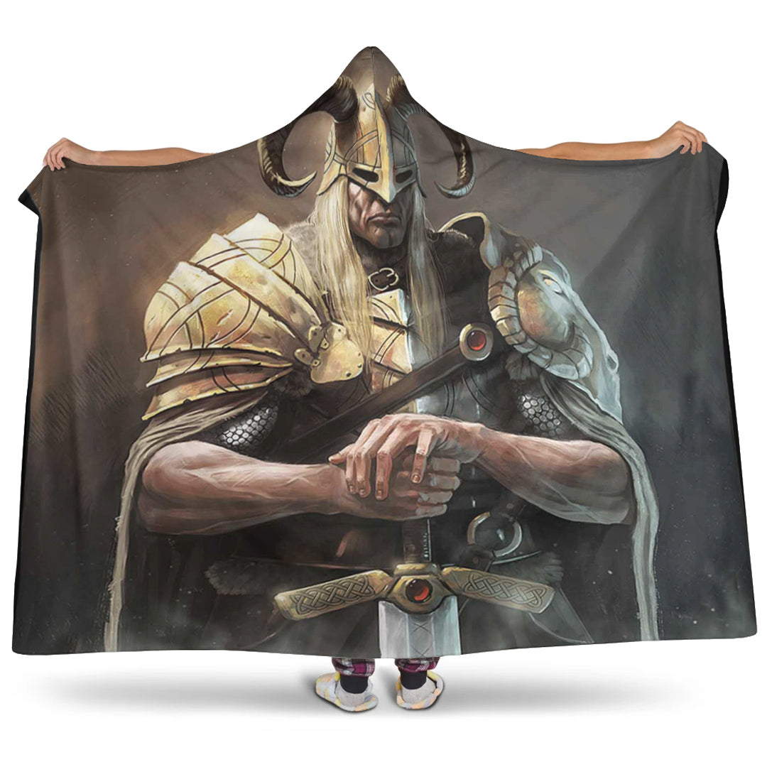 VikingStyle Hooded Blanket - Viking Gold Knights Hooded Blanket A35