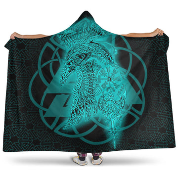 VikingStyle Hooded Blanket - Raven Valknut Viking Homeset Hooded Blanket A95