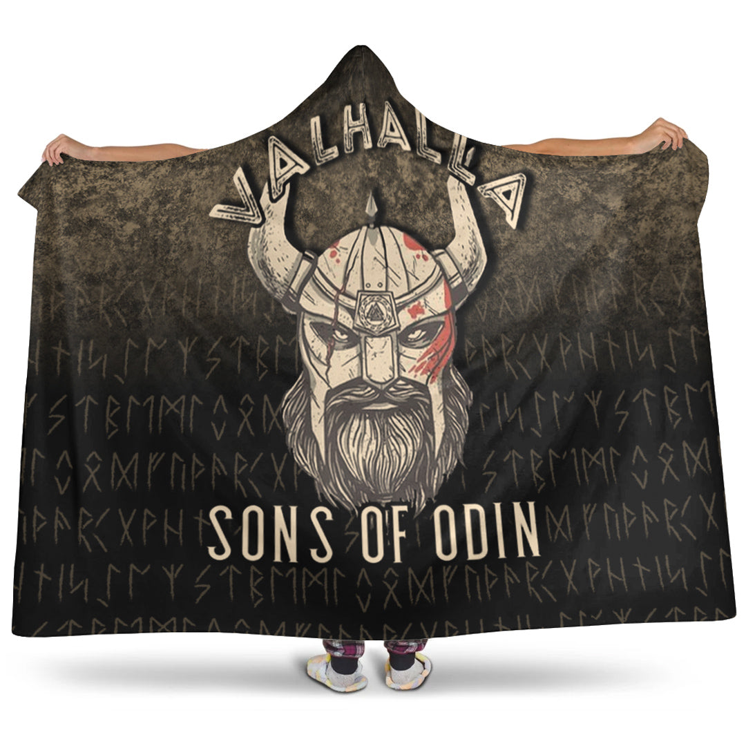 VikingStyle Hooded Blanket - Valhalla- Sons- Of- Odin Hooded Blanket A7