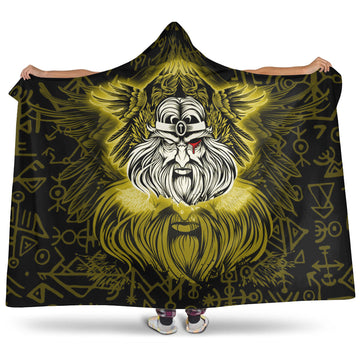 VikingStyle Hooded Blanket -Viking Odin Gold Hooded Blanket A95