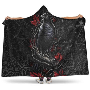 VikingStyle Hooded Blanket - Viking on a Tree Branch Hooded Blanket A35