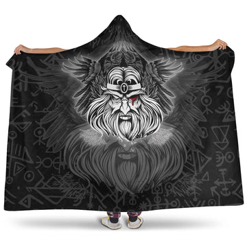 VikingStyle Hooded Blanket -Viking Odin Silver Hooded Blanket A95