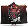 VikingStyle Hooded Blanket - Fenrir Wolf Runes Norse Vikings Hooded Blanket A7