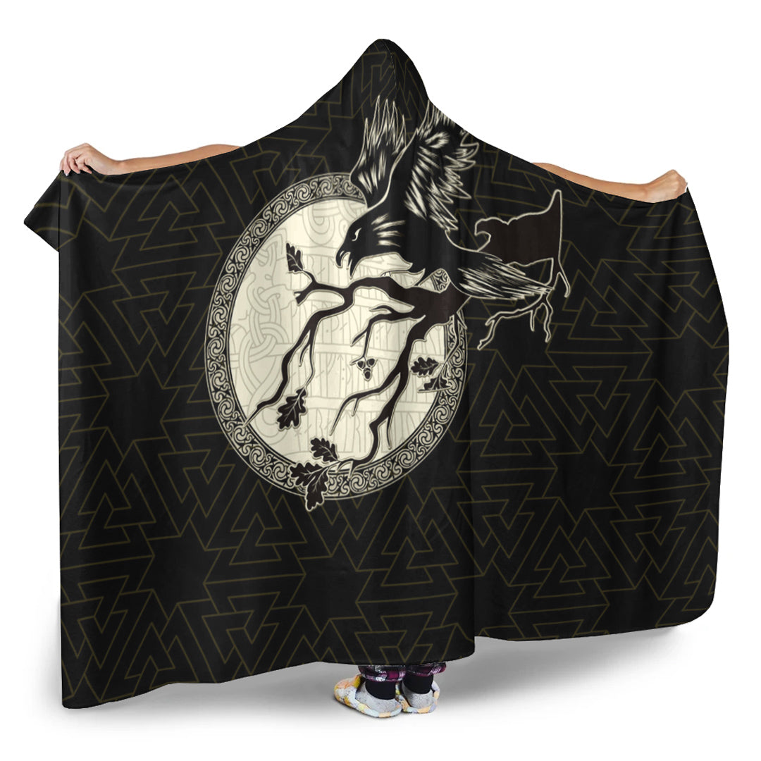 VikingStyle Hooded Blanket - Viking Raven Hooded Blanket A95