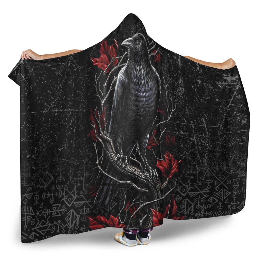 VikingStyle Hooded Blanket - Viking on a Tree Branch Hooded Blanket A35