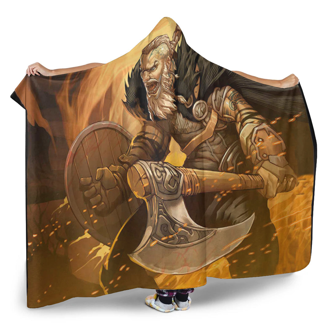 VikingStyle Hooded Blanket - Viking Ragnar Lothbrok Hooded Blanket A35