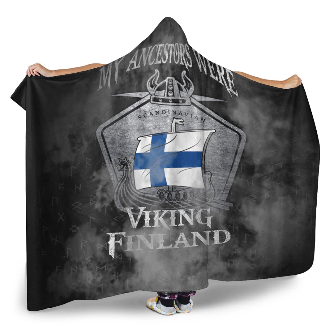 VikingStyle Hooded Blanket - Viking Finland Drakka Scandinavian Hooded Blanket A31