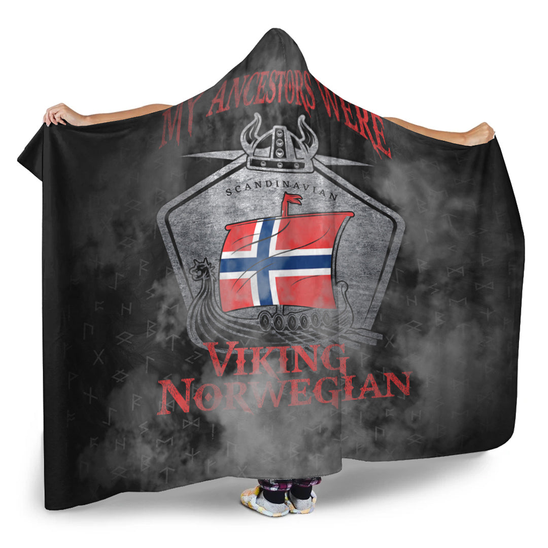 VikingStyle Hooded Blanket - Viking Norway Drakka Scandinavian Hooded Blanket A31