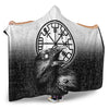 VikingStyle Hooded Blanket - Viking Raven Black and White Vegvisir Hooded Blanket A35