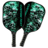 BlueJose Green Flame Skull Customized Name Pickleball Paddle
