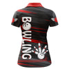 BlueJose Red And Black Bowling Player Pattern Premium Customized Name 3D Shirt For Women