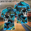 BlueJose Bowling And Pins Graffiti Chimp Customized Name 3D Shirt (4 Colors)