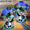 BlueJose Bowling And Pins Panda Wild Cartoon Art Customized Name, Team Name 3D Shirt (4 Colors)