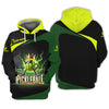 Custom Pickleball Shirt – Black Green Electric King Ball Design – Personalized Tee for Players & Champs