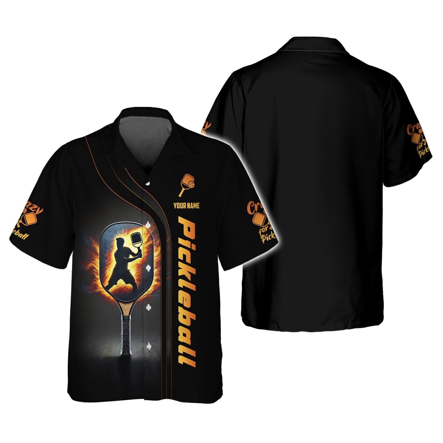 Custom Pickleball T Shirt, Crazy Pickleball Fire Effect, Gifts For Pickleball Players