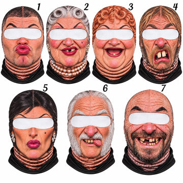 BlueJose Real-Face Illusion Facial Mask Balaclava Mask (7 emotions)