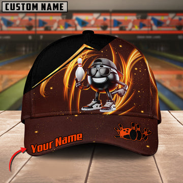 BlueJoses Bowling And Pins Light Funny Ball Personalized Name Cap