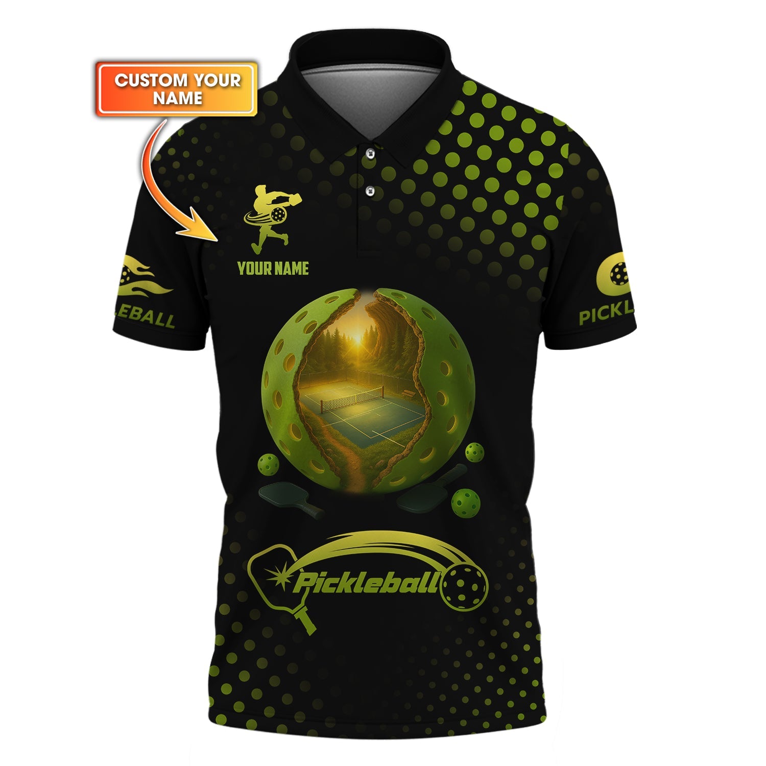 Custom Pickleball Shirt – Court Polo Design – Funny Pickleball Tee Gift for Players