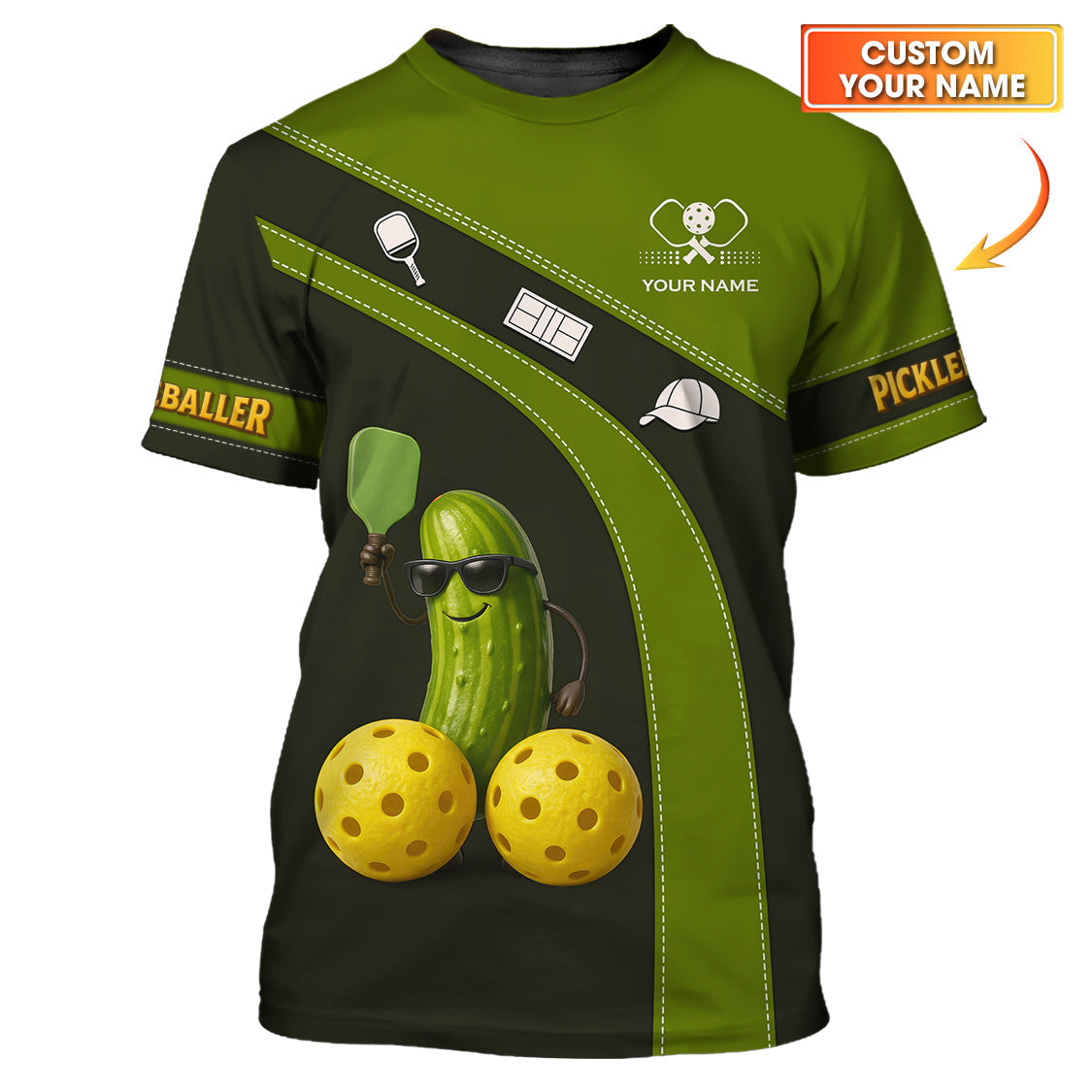Funny Pickleball Shirt For Men's, Pickleballer Custom Name Shirts, Gift For Pickleball Lovers