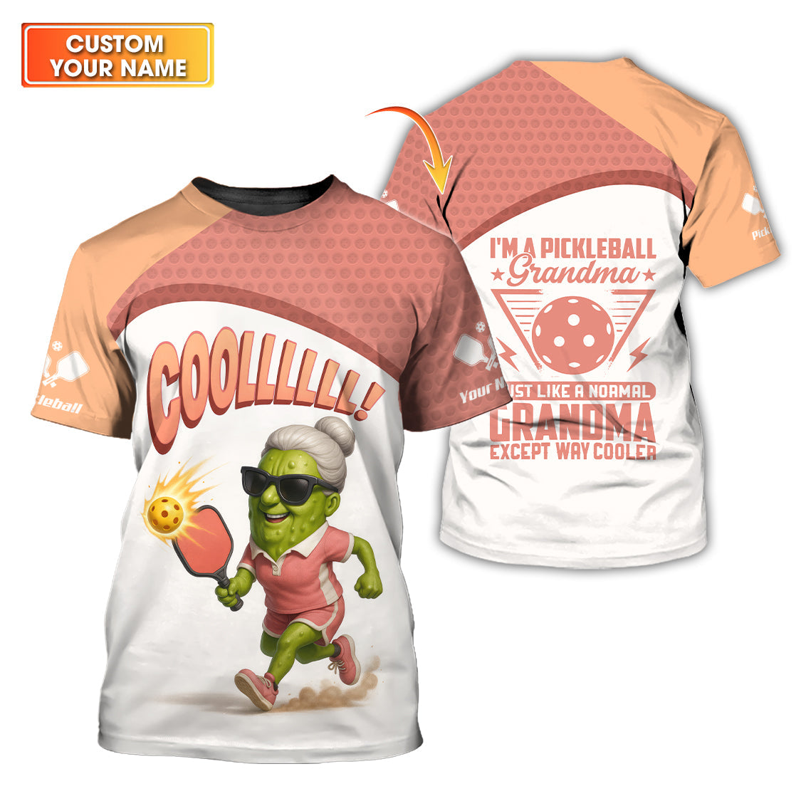 Funny Pickleball Grandma Shirts, Custom Name Women’s Pickleball Shirt, Gift For Pickleball Lover