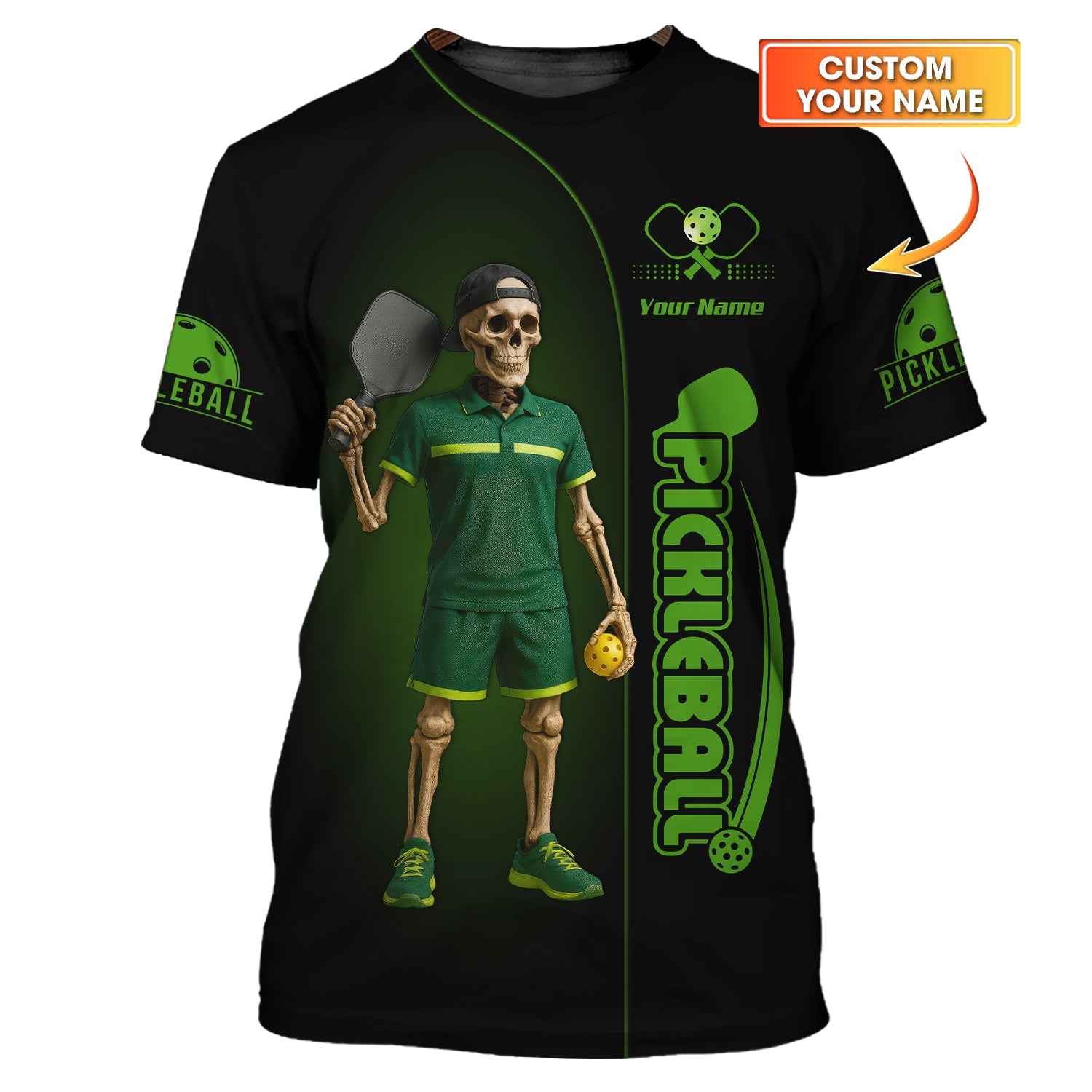 Skeleton Custom Pickleball Shirts Funny Gift for Pickleball Fans, Pickleball Gift Ideas