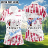 BlueJose Wine & Golf Flamingo Polo Shirt, Custom Name & Team Name 3D Shirt