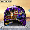 BlueJose Deer Hunting American Flag Version Golden Line Pattern Multicolor Personalized Cap