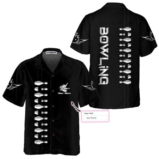 BlueJose Bowling Pins Line Personalized Name Hawaiian Shirt