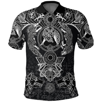 BlueJose Viking Style Polo Shirts - Fenrir and Skoll & Hati