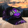 Racing Checkered Flag Personalized Name Cap – Red Metallic Honeycomb Custom Classic Baseball Cap