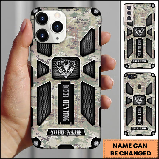 BlueJose Hunting Phonecase Desert Digital Camo Tactical Deer Badge Armor Style Personalized Name 3D Phone Case