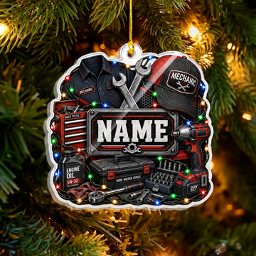 Bluejose Personalized Mechanic Tool Garage Acrylic Ornament